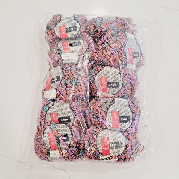 10 pc Lot Fabu Muench Ribbon Yarn 4321 Green Purple Red 50g 72m DISC - Picture 1 of 7